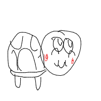 shy turtle drawing by bobbigtula in Artbitrator