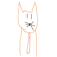 cat with tie drawing by bobbigtula in Artbitrator