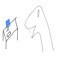 dinosaur in modern office drawing by aevren in Artbitrator