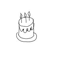 birthday cake drawing by anonymoosse679 in Artbitrator
