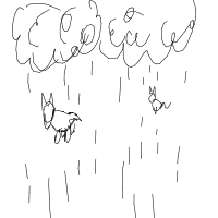 raining cats and dogs drawing by anonymoosse679 in Artbitrator