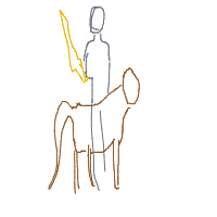 knight riding a horse drawing by ejjjj in Artbitrator