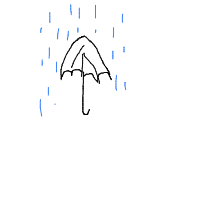 umbrella in rain drawing by ejjjj in Artbitrator