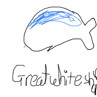 great white shark drawing by amythebagel in Artbitrator