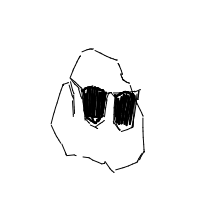 rock with sunglasses drawing by arina in Artbitrator