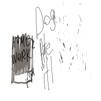 dog ate homework drawing by arsono_o in Artbitrator