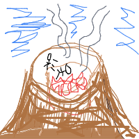 volcano sacrifice drawing by razor_lupical in Artbitrator