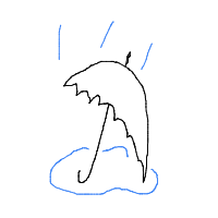 umbrella in rain drawing by razor_lupical in Artbitrator