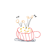popcorn popping drawing by lamb in Artbitrator