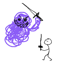 epic boss battle drawing by lamb in Artbitrator