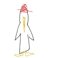 penguin with a hat drawing by kotik in Artbitrator