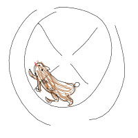 hamster on wheel drawing by fork in Artbitrator