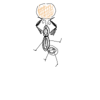 ant carrying giant crumb drawing by fork in Artbitrator
