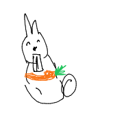 rabbit eating carrot drawing by adzwinz2 in Artbitrator