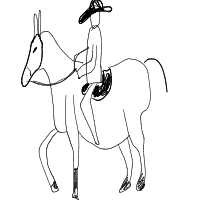 cowboy on tiny horse drawing by itz_me_zaiiinyy in Artbitrator