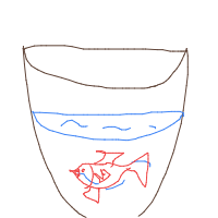 fish in bowl drawing by mikili4444 in Artbitrator