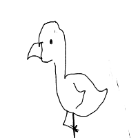 flamingo standing on one leg drawing by cinnamoroll456 in Artbitrator