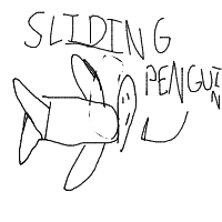 penguin sliding drawing by omar1 in Artbitrator