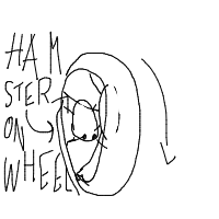 hamster on wheel drawing by omar1 in Artbitrator