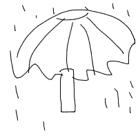 umbrella in rain drawing by dreamcore in Artbitrator