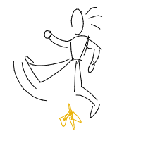 slipping on banana peel drawing by castielle in Artbitrator