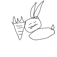 rabbit eating carrot drawing by nyno in Artbitrator
