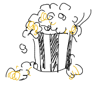 popcorn overflowing drawing by chadmcman in Artbitrator