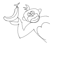 monkey with banana drawing by shannu in Artbitrator