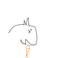 rabbit eating carrot drawing by byron in Artbitrator