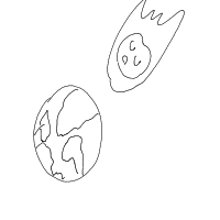meteor approaching earth drawing by oryx in Artbitrator