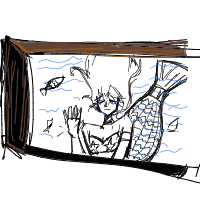 mermaid at aquarium drawing by aliaaaaa in Artbitrator