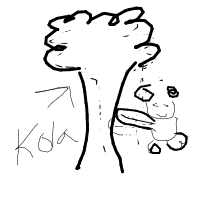 koala hugging tree drawing by guest-teokpvm2t in Artbitrator