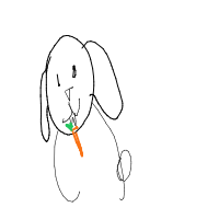 rabbit eating carrot drawing by lowkenuenly_idiot in Artbitrator