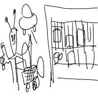 alien at grocery store drawing by lowkenuenly_idiot in Artbitrator