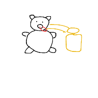 bear eating honey drawing by mysterise in Artbitrator