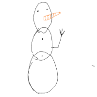 waving snowman drawing by rawrdino in Artbitrator