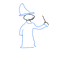 wizard casting a spell drawing by leenaaa in Artbitrator