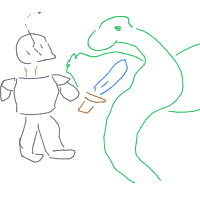 knight vs dragon drawing by lukamrk in Artbitrator