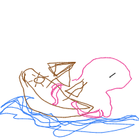 kraken attacking ship drawing by leenaaa in Artbitrator