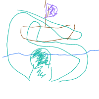 kraken attacking ship drawing by lukamrk in Artbitrator