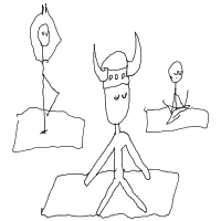 viking at yoga class drawing by yourcousin in Artbitrator
