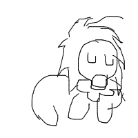 sleeping lion drawing by rabbit in Artbitrator