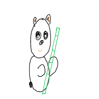 panda eating bamboo drawing by meet in Artbitrator