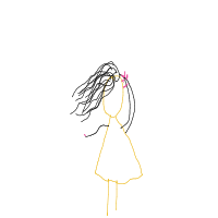 dramatic hair flip drawing by meet in Artbitrator
