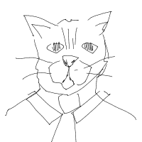 cat with tie drawing by love4ola in Artbitrator
