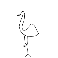 flamingo standing on one leg drawing by shynetwork in Artbitrator