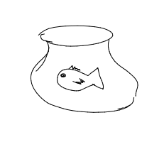 fish in bowl drawing by venkore in Artbitrator
