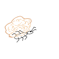 ant carrying giant crumb drawing by venkore in Artbitrator