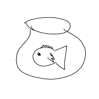 fish in bowl drawing by venkore in Artbitrator