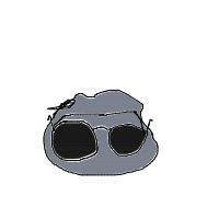rock with sunglasses drawing by brax in Artbitrator